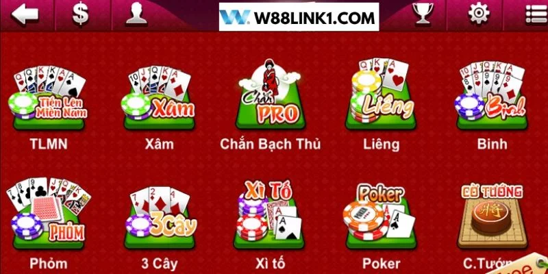 Sức hút đến từ các trò chơi bài miễn phí tại W88 cực lớn.